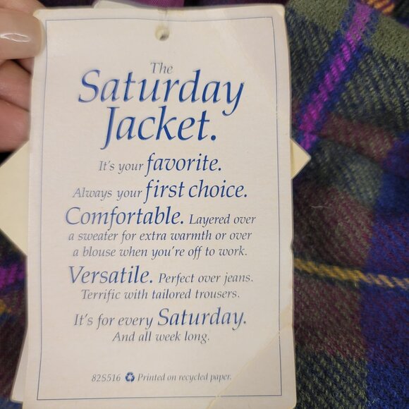 Vintage 90s Pendleton Plus Size 2X Womens Wool Plaid Blazer USA Deadstock New - Picture 4 of 11